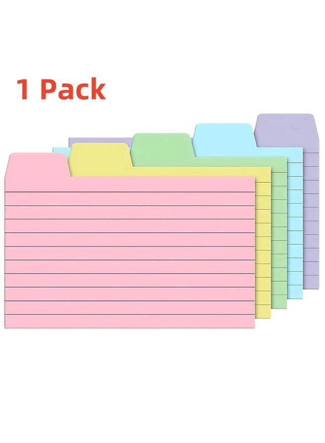 1 Pack 5x3 Inch Colorful Tabbed Index Card Dividers 5 Colors 50 Cards Each - Image 3